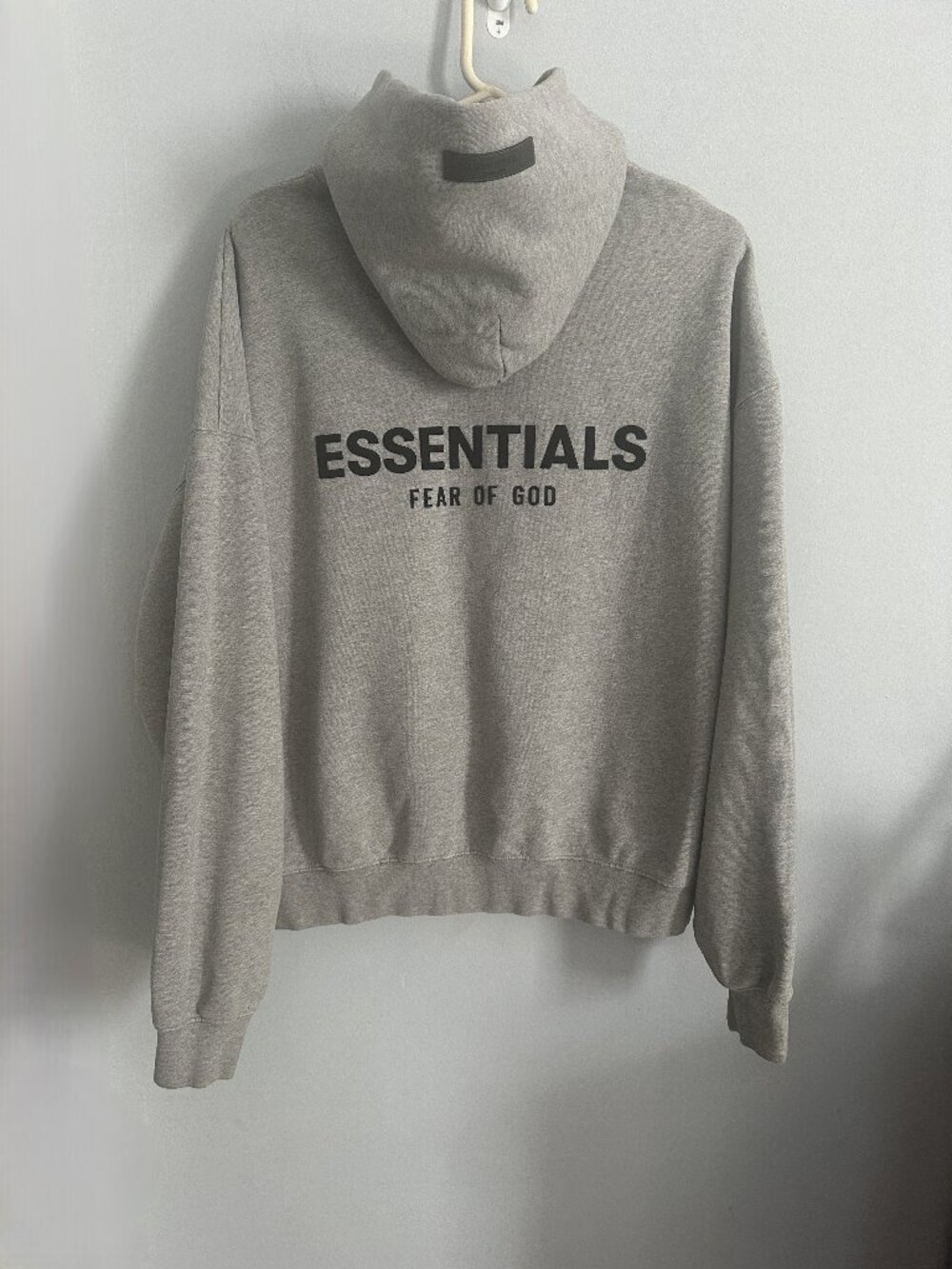 Fear of God Essentials Pullover Hoodie Heather Gray Logo Sweatshirt Men's Medium